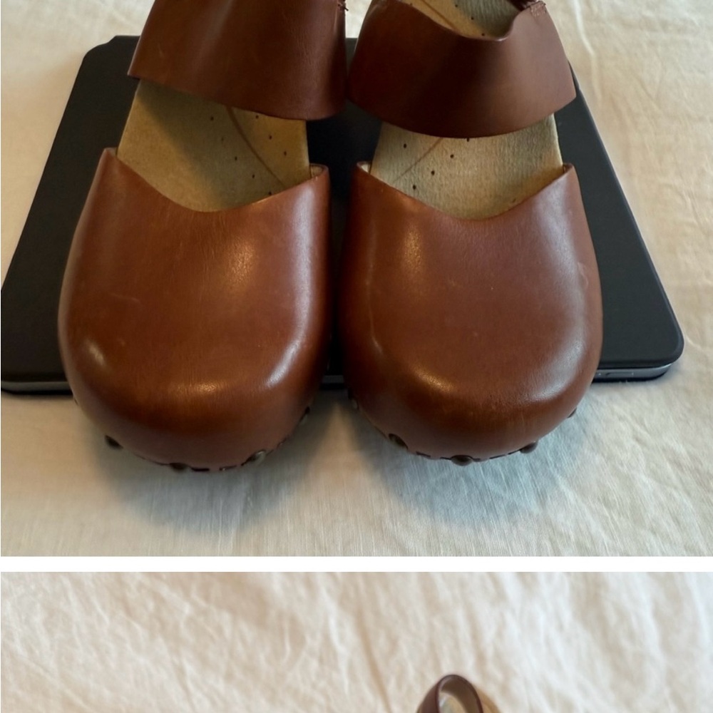 Dansko Brown Leather Clogs Mary Jane